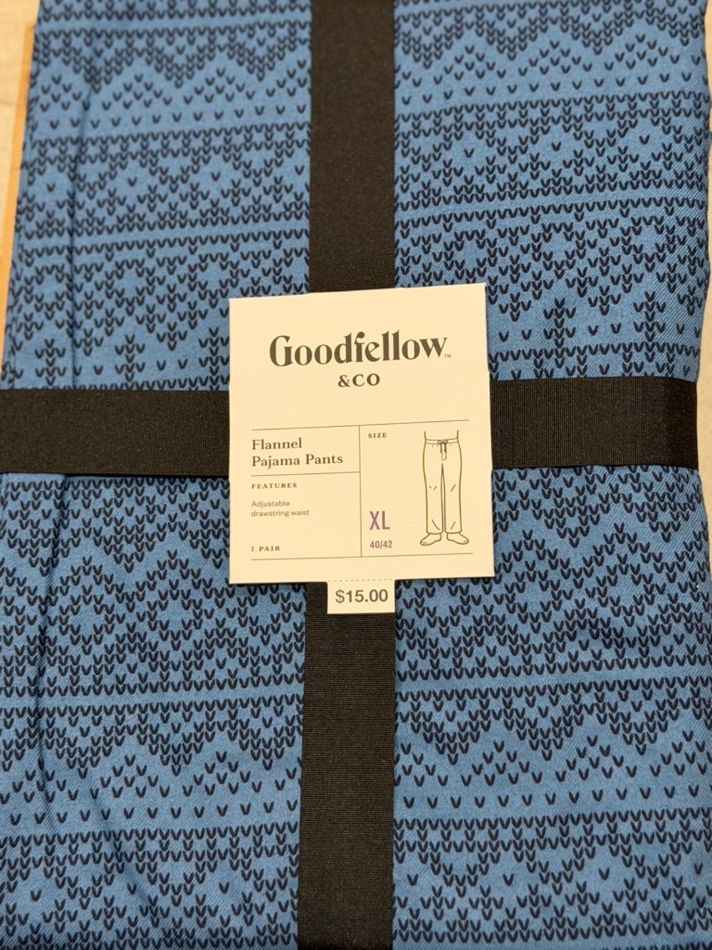 GOODFELLOW & CO Flannel Pajama Pants Blue XL 40 42